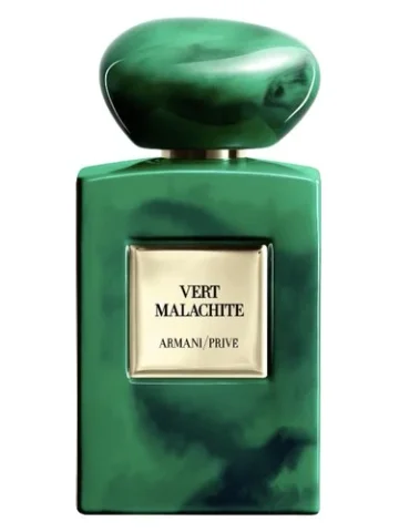 Vert Malachite perfume bottle, front label visible